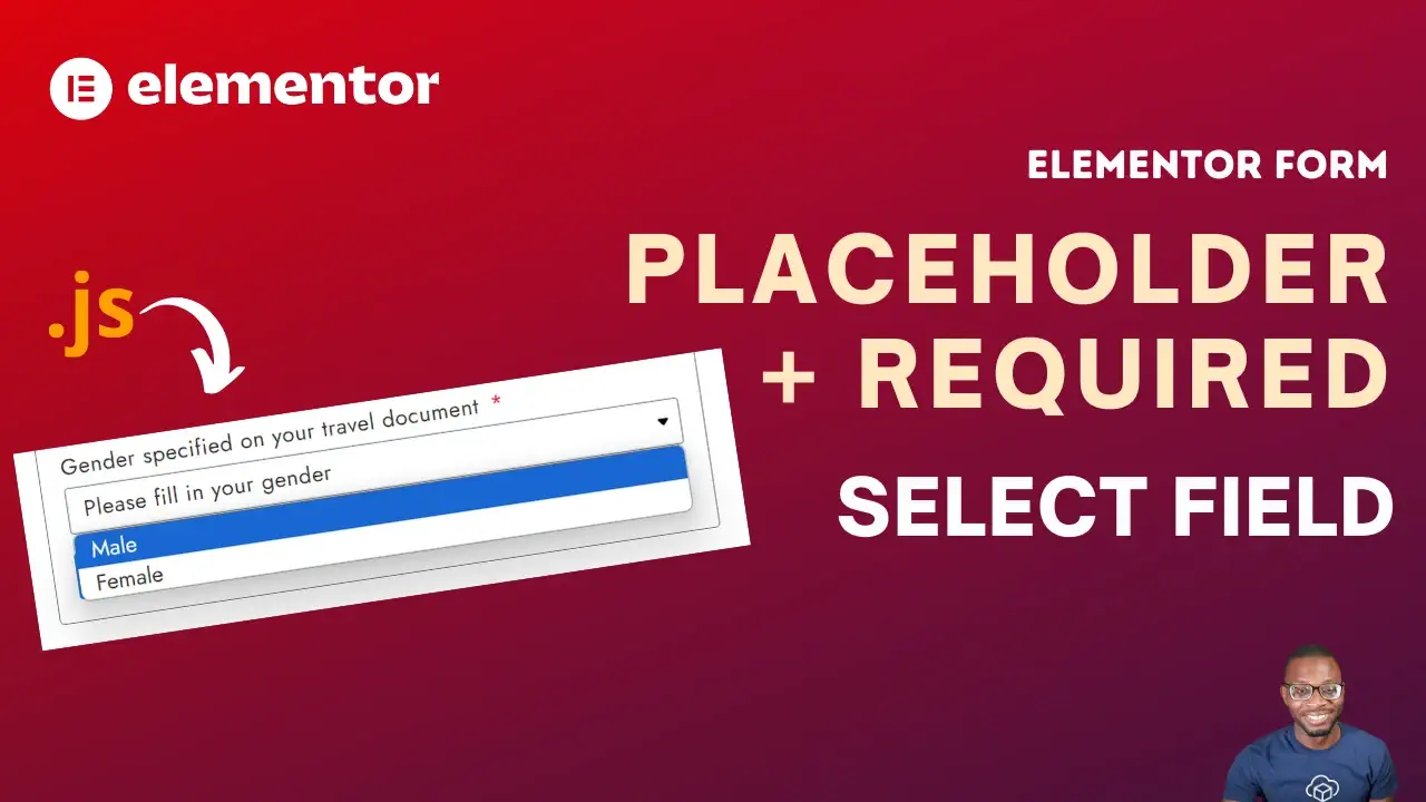 Add placeholders to select fields in Elementor pro forms