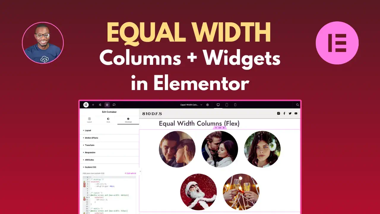 The easy way to create equal width columns in Elementor using Flexbox