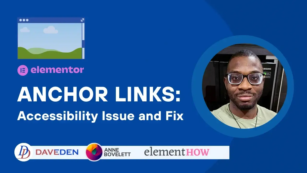 Elementor anchor links: Accessibility issue and fix