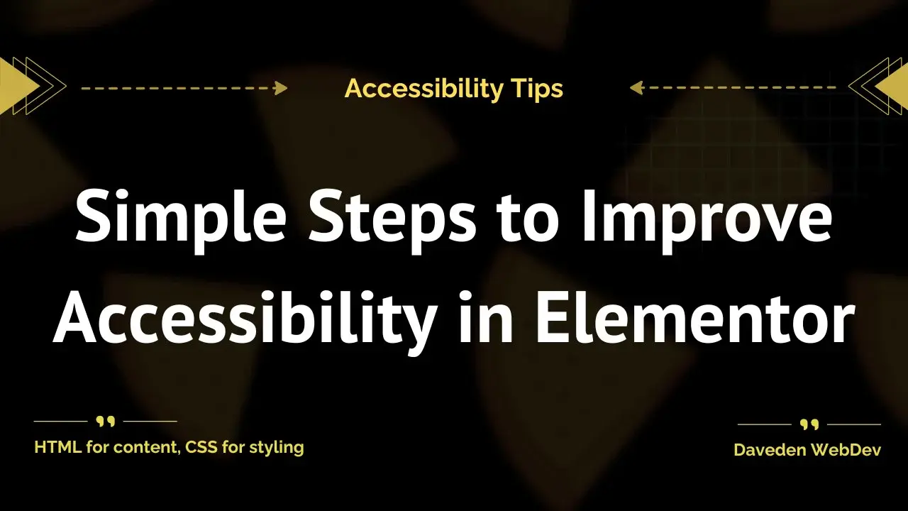 Simple Steps to Improve Accessibility in Elementor